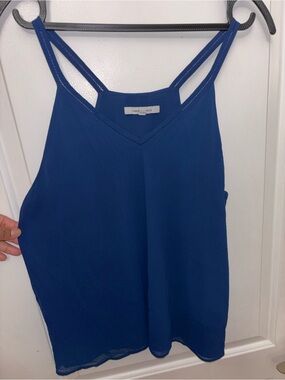 Naked Zebra cobalt double-strap V-neck cami